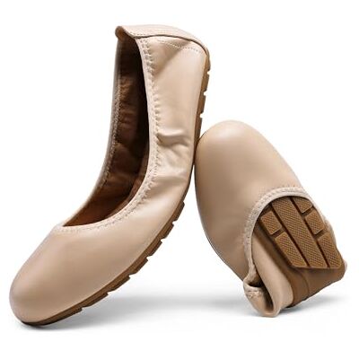 DREAM PAIRS Ballerines pliables pour femme Bout rond Élégantes et confortables Pour les fêtes, le bureau, la vie quotidienne, Nu, 39 EU DREAM PAIRS Ballerines pliables pour femme Bout rond Élégantes et confortables Pour les fêtes, le bureau, la vie quotidienne, Nu, 39 EU