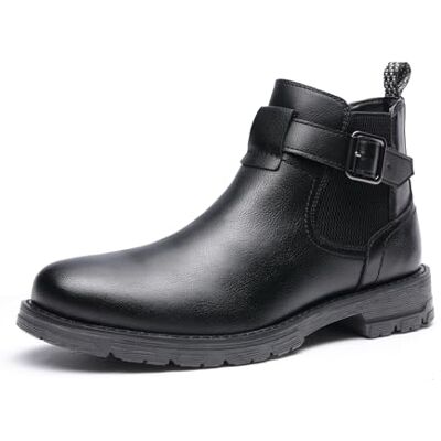 Bruno Marc Bottines Chelsea classiques pour homme, confortables et tendance, avec boucle et fermeture éclair Bruno Marc Bottines Chelsea classiques pour homme, confortables et tendance, avec boucle et fermeture éclair