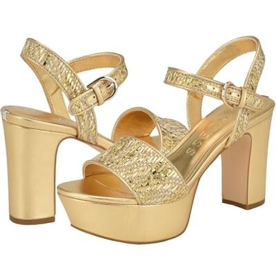 GUESS Sandales Haldem pour femme, Or naturel 710, 37.5 EU GUESS Sandales Haldem pour femme, Or naturel 710, 37.5 EU