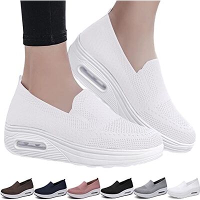 UGIF Baskets orthopédiques pour femme 2023 Chaussures en maille à enfiler Sandales légères et confortables Chaussures de course tendance Blanc, 37 EU UGIF Baskets orthopédiques pour femme 2023 Chaussures en maille à enfiler Sandales légères et confortables Chaussures de course tendance Blanc, 37 EU