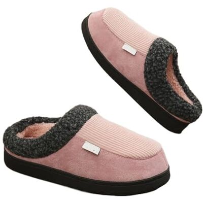 DSFIHJO Pantoufles d'hiver en coton pour homme, chaudes, avec doublure en peluche, pour intérieur et extérieur, antidérapantes, à la mode, douces et moelleuses, rose, 44 EU DSFIHJO Pantoufles d'hiver en coton pour homme, chaudes, avec doublure en peluche, pour intérieur et extérieur, antidérapantes, à la mode, douces et moelleuses, rose, 44 EU