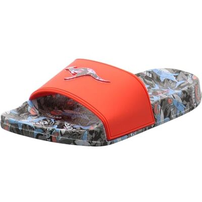 KangaROOS Sandales à imprimé K-Slide pour fille, Jet Black Funny Shark, 35 EU KangaROOS Sandales à imprimé K-Slide pour fille, Jet Black Funny Shark, 35 EU