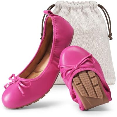DREAM PAIRS Ballerines pliables avec nœud pour femme Chaussures habillées légères à enfiler, bout rond, offrent un confort tout au long de la journée pour de longues marches DREAM PAIRS Ballerines pliables avec nœud pour femme Chaussures habillées légères à enfiler, bout rond, offrent un confort tout au long de la journée pour de longues marches