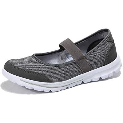Yooeen Ballerines Femme Confort Mary Janes Chaussures Plates Ultra-léger Baskets Mode Chaussures de Sports Course Fitness Gym Athlétique Outdoor, Gris Foncé, 38.5 EU Yooeen Ballerines Femme Confort Mary Janes Chaussures Plates Ultra-léger Baskets Mode Chaussures de Sports Course Fitness Gym Athlétique Outdoor, Gris Foncé, 38.5 EU