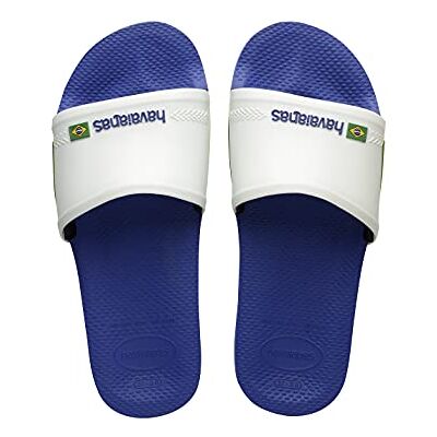 Havaianas Mixte Slide Brasil Sandales Bout Ouvert, Marine Blue White, 37/38 EU Havaianas Mixte Slide Brasil Sandales Bout Ouvert, Marine Blue White, 37/38 EU