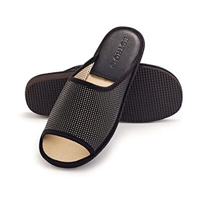 ESTRO Pantoufles Homme Ete Cuir Pantoufles Homme Cuir Chaussons Ouvert Mules Semelle Inoubliable F19 (Marron Foncé F19, 44) ESTRO Pantoufles Homme Ete Cuir Pantoufles Homme Cuir Chaussons Ouvert Mules Semelle Inoubliable F19 (Marron Foncé F19, 44)