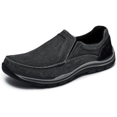 Skechers Mocassins à enfiler Expected-gomel pour homme, Noir, 9 UK X-Wide Skechers Mocassins à enfiler Expected-gomel pour homme, Noir, 9 UK X-Wide