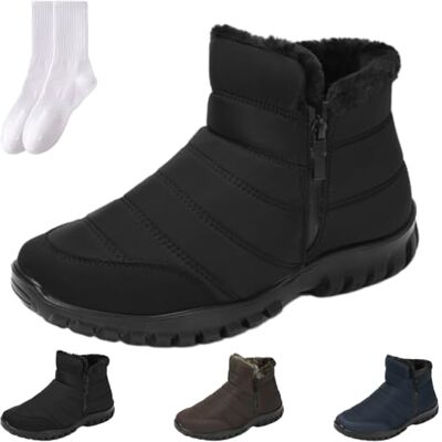 GAGFDA Bottines de neige imperméables et chaudes en coton avec fermeture éclair pour homme Doublure en fourrure Confortables Antidérapantes Avec fermeture éclair latérale, Noir , 0 UK GAGFDA Bottines de neige imperméables et chaudes en coton avec fermeture éclair pour homme Doublure en fourrure Confortables Antidérapantes Avec fermeture éclair latérale, Noir , 0 UK