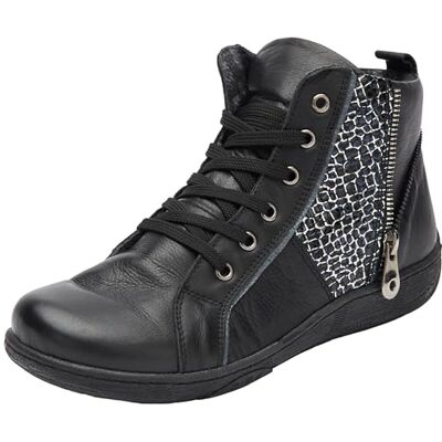 Andrea Conti Baskets à lacets pour femme, noir/argenté, 40 EU Andrea Conti Baskets à lacets pour femme, noir/argenté, 40 EU