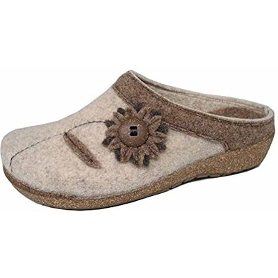 Fischer Markenschuh Fischer Pantoufles Conny pour femme, Beige bouleau 801, 38 EU Fischer Markenschuh Fischer Pantoufles Conny pour femme, Beige bouleau 801, 38 EU
