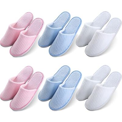 PRITOK Pantoufles d'hôtel Pantoufles d'hôtel : 6 paires de pantoufles en tissu éponge avec fermeture antidérapante en polaire corail Taille universelle 28 x 11 cm pour hôtel, voyage, maison, invité, PRITOK Pantoufles d'hôtel Pantoufles d'hôtel : 6 paires de pantoufles en tissu éponge avec fermeture antidérapante en polaire corail Taille universelle 28 x 11 cm pour hôtel, voyage, maison, invité,