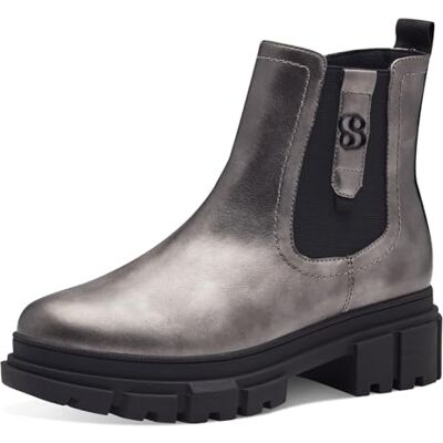 s.Oliver Damen Chelsea Boots mit Reißverschluss Vegan, Silber (Pewter), 40 EU s.Oliver Damen Chelsea Boots mit Reißverschluss Vegan, Silber (Pewter), 40 EU