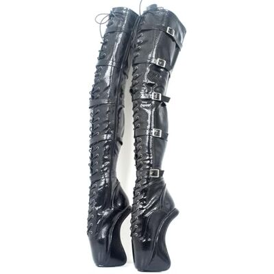 RJXGECUF Talons hauts de 18 cm sur les bottes à talons hauts pour homme et femme, noir 42 RJXGECUF Talons hauts de 18 cm sur les bottes à talons hauts pour homme et femme, noir 42