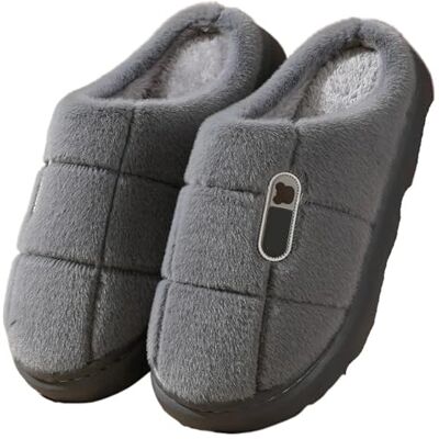 DSFIHJO Pantoufles d'hiver chaudes en coton avec fond épais et doublure polaire, taille L, 45, 46, 47, 48, Noir , 48 EU DSFIHJO Pantoufles d'hiver chaudes en coton avec fond épais et doublure polaire, taille L, 45, 46, 47, 48, Noir , 48 EU