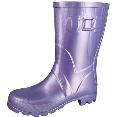Beck Bottes en caoutchouc brillant pour femme, lilas métallique, 37 EU Beck Bottes en caoutchouc brillant pour femme, lilas métallique, 37 EU