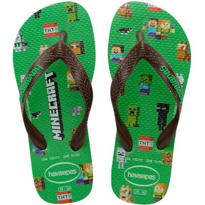 Havaianas Minecraft, Tongues Mixte Enfant, Multicolore (Vert Feuille), 23/24 Havaianas Minecraft, Tongues Mixte Enfant, Multicolore (Vert Feuille), 23/24