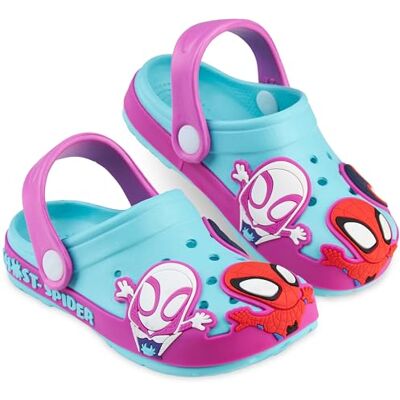 Get Trend Hello Kitty Sanrio Spidey Pat' Patrouille Sabots antidérapants pour filles et enfants – Chaussures de jardin d'intérieur et d'extérieur, Turquoise Spidey, 3/4 UK Get Trend Hello Kitty Sanrio Spidey Pat' Patrouille Sabots antidérapants pour filles et enfants – Chaussures de jardin d'intérieur et d'extérieur, Turquoise Spidey, 3/4 UK