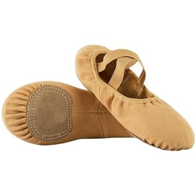 KJBDQQH Chaussures de ballet en tissu élastique pour entraînement de danse latine adulte femme fille chaussure en daim semelle souple chaussures de danse enfants chaussures d'entraînement de danse, camel, 30 KJBDQQH Chaussures de ballet en tissu élastique pour entraînement de danse latine adulte femme fille chaussure en daim semelle souple chaussures de danse enfants chaussures d'entraînement de danse, camel, 30