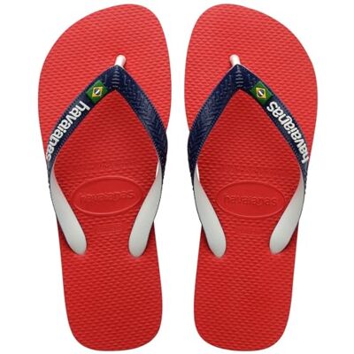 Havaianas Brasil Mix Sandales unisexes pour adulte, Rouge rubis, 33/34 EU Havaianas Brasil Mix Sandales unisexes pour adulte, Rouge rubis, 33/34 EU