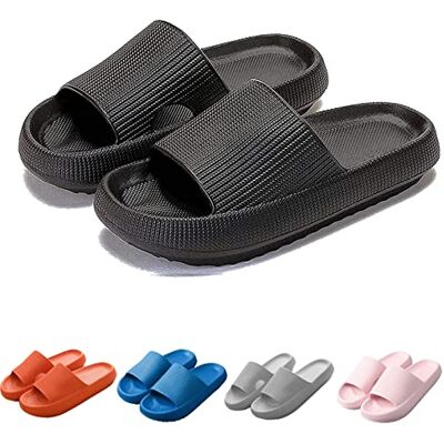 Hokuto Jadery Pantoufle Orthopédique Femme Unisexe Semelle épaisse 4,5 cm anti-dérapante, Noir , 41/42 EU Hokuto Jadery Pantoufle Orthopédique Femme Unisexe Semelle épaisse 4,5 cm anti-dérapante, Noir , 41/42 EU