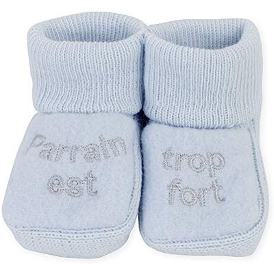 Kinousses Chaussons Bébé Brodés "Parrain est trop fort" 0-3 Mois Bleu/Argent, Bleu, Taille unique (0-1 mois) Kinousses Chaussons Bébé Brodés "Parrain est trop fort" 0-3 Mois Bleu/Argent, Bleu, Taille unique (0-1 mois)