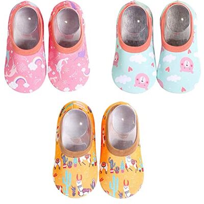 FedMois 3 Paires Chaussettes Pantoufle antidérapantes Chaussons Bébé, ours, dauphin et alpaga, taille 20/21 FedMois 3 Paires Chaussettes Pantoufle antidérapantes Chaussons Bébé, ours, dauphin et alpaga, taille 20/21