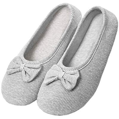 Solshine T002 Pantoufles fermées, en coton, ballerines pour femme, Gris, 39/40 EU Solshine T002 Pantoufles fermées, en coton, ballerines pour femme, Gris, 39/40 EU