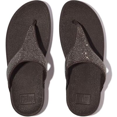 Fitflop Sandales Lulu pour femme ornées de cristaux, Marron chocolat métallisé, 42 EU Fitflop Sandales Lulu pour femme ornées de cristaux, Marron chocolat métallisé, 42 EU
