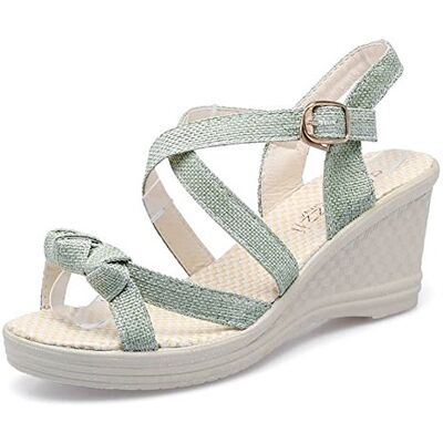 Boowhol -Wedges sandales été féminines nouvelle plate-forme à talons hauts plate-forme imperméable à l'eau bout ouvert muffins grandes sandales femme (vert, 40 EU) Boowhol -Wedges sandales été féminines nouvelle plate-forme à talons hauts plate-forme imperméable à l'eau bout ouvert muffins grandes sandales femme (vert, 40 EU)