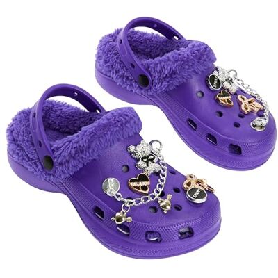 CityComfort Sabots Fille Ado, Chaussures Jardin Doublés Polaire avec Charms Amovibles, Chaussure Enfant avec Sangle, Cadeau Fille (Violet sans Charms avec Charms, 35 EU) CityComfort Sabots Fille Ado, Chaussures Jardin Doublés Polaire avec Charms Amovibles, Chaussure Enfant avec Sangle, Cadeau Fille (Violet sans Charms avec Charms, 35 EU)