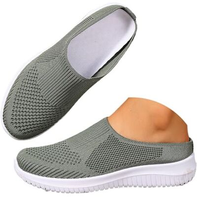 ZPLMIDE Pantoufles orthopédiques pour femmes, sandales décontractées en maille pour femme, sabots légers et respirants à plateforme à enfiler, Vert, 37 EU ZPLMIDE Pantoufles orthopédiques pour femmes, sandales décontractées en maille pour femme, sabots légers et respirants à plateforme à enfiler, Vert, 37 EU