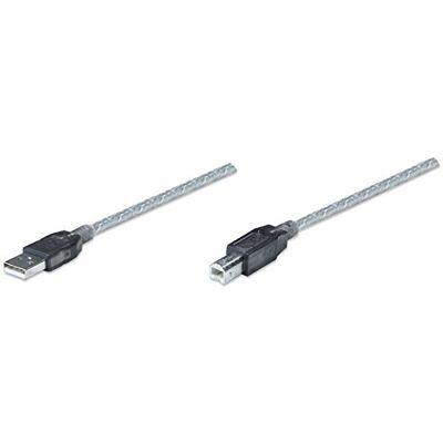 Manhattan 510424 Câble de raccordement actif USB 2.0 haute vitesse avec fiche A et fiche B Argenté 11 m Manhattan 510424 Câble de raccordement actif USB 2.0 haute vitesse avec fiche A et fiche B Argenté 11 m