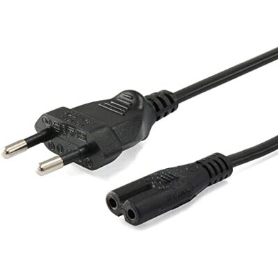 Equip 112161 Câble d'alimentation IEC C7 vers 2 broches mâle/femelle Noir 3 m Equip 112161 Câble d'alimentation IEC C7 vers 2 broches mâle/femelle Noir 3 m