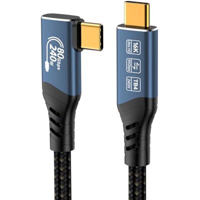 PremiumCord Câble de connexion USB4 Version 2, Thunderbolt 4, 16 K @ 60 Hz, câble de données UltraSpeed jusqu'à 80 Gbit/s, marqueur électronique, fiche USB de type C, charge rapide jusqu'à 240 W PremiumCord Câble de connexion USB4 Version 2, Thunderbolt 4, 16 K @ 60 Hz, câble de données UltraSpeed jusqu'à 80 Gbit/s, marqueur électronique, fiche USB de type C, charge rapide jusqu'à 240 W
