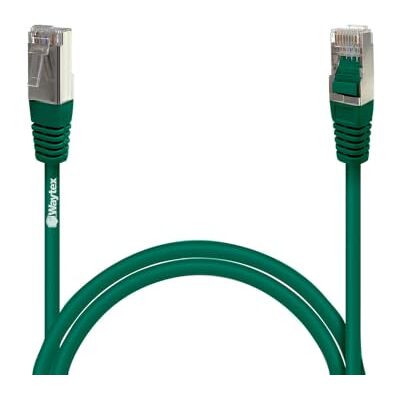 Waytex 32062 Câble Ethernet Réseau RJ45 Cat 5e FTP 100MHz Blindé couleur Compatible PC, Routeur, Modem, Switch Consoles de jeux, TV, amplificateur réseau – 1m, Vert Waytex 32062 Câble Ethernet Réseau RJ45 Cat 5e FTP 100MHz Blindé couleur Compatible PC, Routeur, Modem, Switch Consoles de jeux, TV, amplificateur réseau – 1m, Vert