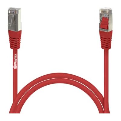 Waytex 32063 Câble Ethernet Réseau RJ45 Cat 5e FTP 100MHz Blindé couleur Compatible PC, Routeur, Modem, Switch Consoles de jeux, TV, amplificateur réseau – 1m, Rouge Waytex 32063 Câble Ethernet Réseau RJ45 Cat 5e FTP 100MHz Blindé couleur Compatible PC, Routeur, Modem, Switch Consoles de jeux, TV, amplificateur réseau – 1m, Rouge