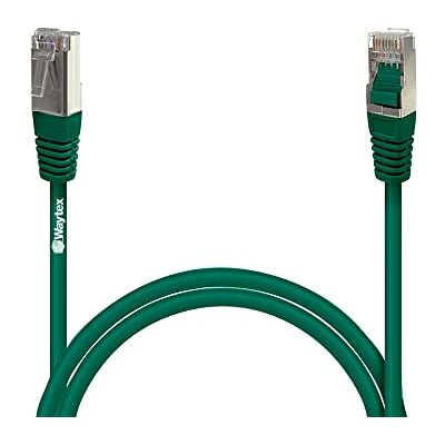 Waytex 32062 Câble Ethernet Réseau RJ45 Cat 5e FTP 100MHz Blindé couleur Compatible PC, Routeur, Modem, Switch Consoles de jeux, TV, amplificateur réseau – 1m, Vert Waytex 32062 Câble Ethernet Réseau RJ45 Cat 5e FTP 100MHz Blindé couleur Compatible PC, Routeur, Modem, Switch Consoles de jeux, TV, amplificateur réseau – 1m, Vert