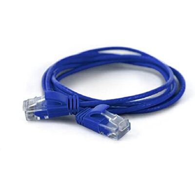 Wantec - RJ-45 to RJ-45 - 20 cm - Cat 6A - Bleu Wantec - RJ-45 to RJ-45 - 20 cm - Cat 6A - Bleu