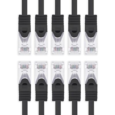 1aTTack.de 0,25m noir 10 pièces câble réseau CAT.7 câble patch Sftp (câble brut) (SET) 10000Mbit/s 500 MHz assemblé avec 2 fiches RJ45 Cat6a 1aTTack.de 0,25m noir 10 pièces câble réseau CAT.7 câble patch Sftp (câble brut) (SET) 10000Mbit/s 500 MHz assemblé avec 2 fiches RJ45 Cat6a