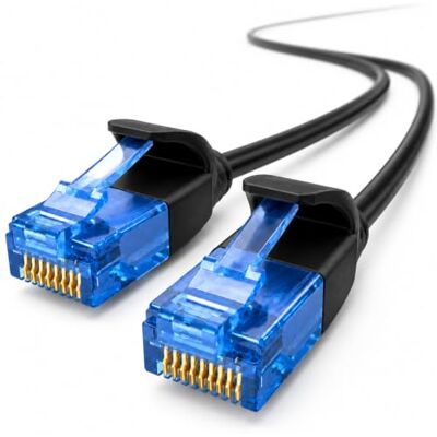 1aTTack.de 660080 Câble Cat6 Cat.6 Câble réseau Cat 2m câble patch câble fin (petit diamètre très flexible) 1000 Mbit/s 1 pièce noir 1aTTack.de 660080 Câble Cat6 Cat.6 Câble réseau Cat 2m câble patch câble fin (petit diamètre très flexible) 1000 Mbit/s 1 pièce noir