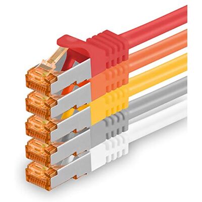 1aTTack.de 1,5 m Câble réseau catégorie 7-5 couleurs 01 à 5 pièces Câble Gigabit Ethernet LAN 10 000 Mbit/s Câble patch Cat7 S FTP PIMF Blindage LSZH Cat.7 Connecteur Rj45 Cat 6a 5 x 1,5 m 1aTTack.de 1,5 m Câble réseau catégorie 7-5 couleurs 01 à 5 pièces Câble Gigabit Ethernet LAN 10 000 Mbit/s Câble patch Cat7 S FTP PIMF Blindage LSZH Cat.7 Connecteur Rj45 Cat 6a 5 x 1,5 m
