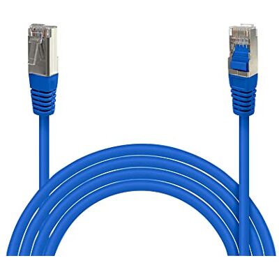 Waytex 32104 Câble Ethernet Réseau RJ45 Cat 5e FTP 100MHz Blindé couleur Compatible PC, Routeur, Modem, Switch Consoles de jeux, TV, amplificateur réseau – 10m, Bleu Waytex 32104 Câble Ethernet Réseau RJ45 Cat 5e FTP 100MHz Blindé couleur Compatible PC, Routeur, Modem, Switch Consoles de jeux, TV, amplificateur réseau – 10m, Bleu