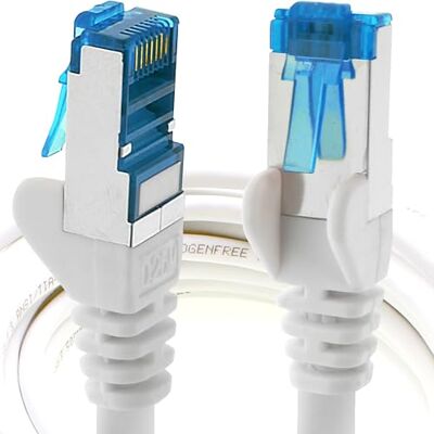 1aTTack.de 1,5 m CAT6a câble réseau blanc 1 pièce câble patch CAT 6 A 10000 Mbit s SFTP PIMF 500 MHz compatible avec routeur commutateur Internet DSL CAT5 CAT6 CAT7 1aTTack.de 1,5 m CAT6a câble réseau blanc 1 pièce câble patch CAT 6 A 10000 Mbit s SFTP PIMF 500 MHz compatible avec routeur commutateur Internet DSL CAT5 CAT6 CAT7