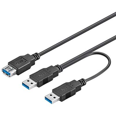 Câble Y USB 3.0 à double alimentation - 30cm Câble Y USB 3.0 à double alimentation - 30cm