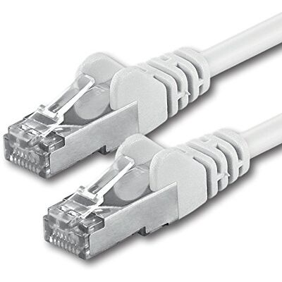1aTTack.de Câble patch réseau FTP blindé CAT 5e avec 2 fiches RJ45 15 m blanc 1aTTack.de Câble patch réseau FTP blindé CAT 5e avec 2 fiches RJ45 15 m blanc