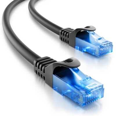 deleyCON 15m Câble Réseau Ethernet LAN Gigabit CAT.6 Câble RJ45 CAT6 Compatible avec CAT.5 CAT.5e CAT.6a Cat.7 Noir deleyCON 15m Câble Réseau Ethernet LAN Gigabit CAT.6 Câble RJ45 CAT6 Compatible avec CAT.5 CAT.5e CAT.6a Cat.7 Noir