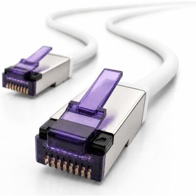 1aTTack.de - 50m Câble réseau CAT6a Superflex Ethernet Gigabit LAN RJ45 CAT6 A câble patch 10000 Mbit s SFTP PIMF 500 MHz compatible avec CAT6 CAT5 blanc 1 pièce 1aTTack.de - 50m Câble réseau CAT6a Superflex Ethernet Gigabit LAN RJ45 CAT6 A câble patch 10000 Mbit s SFTP PIMF 500 MHz compatible avec CAT6 CAT5 blanc 1 pièce