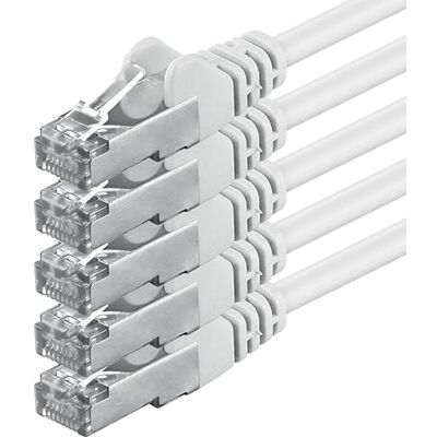 1aTTack.de Câble réseau CAT5 FTP blindé avec 2x jeu de connecteurs RJ45 (5 pièces) 3,0 m blanc 1aTTack.de Câble réseau CAT5 FTP blindé avec 2x jeu de connecteurs RJ45 (5 pièces) 3,0 m blanc
