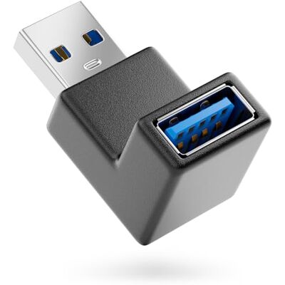deleyCON Adaptateurs Coudés USB 3.0 Adaptateur Coudé à 90° Fiche A vers Prise A Compatible avec Tous Les Câbles USB Gestion Optimale des Câbles deleyCON Adaptateurs Coudés USB 3.0 Adaptateur Coudé à 90° Fiche A vers Prise A Compatible avec Tous Les Câbles USB Gestion Optimale des Câbles