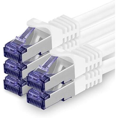 1aTTack.de Câble Réseau CAT7 CAT 7 SFTP 5 pièces 7.50 m Ethernet LAN DSL Modem Routeur 5 pièces blanc 1aTTack.de Câble Réseau CAT7 CAT 7 SFTP 5 pièces 7.50 m Ethernet LAN DSL Modem Routeur 5 pièces blanc
